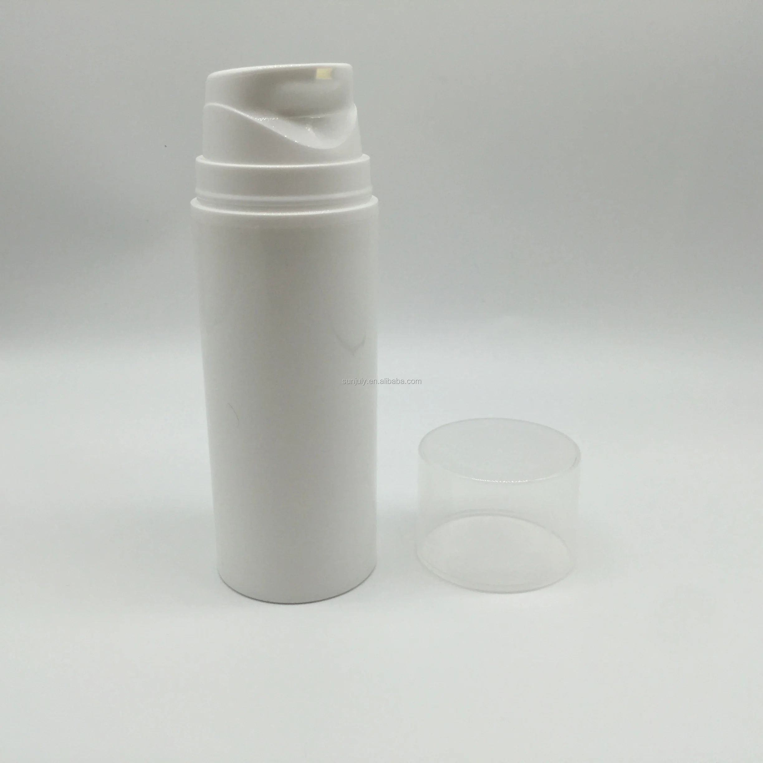 150ml Pp Round White Recyclable Airless Pump Bottle For Body Sunscreen