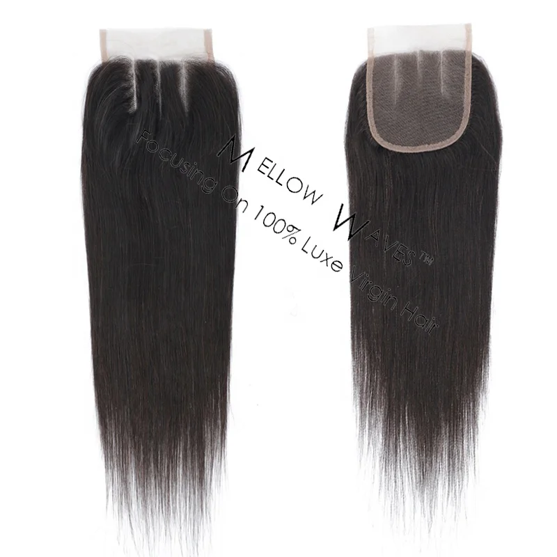 

Mellow Waves 2021Hot Sale 4*4 Lace Closure Brazilian Straight 100% Human Hair Brazilian Hair Lace Closure for black women