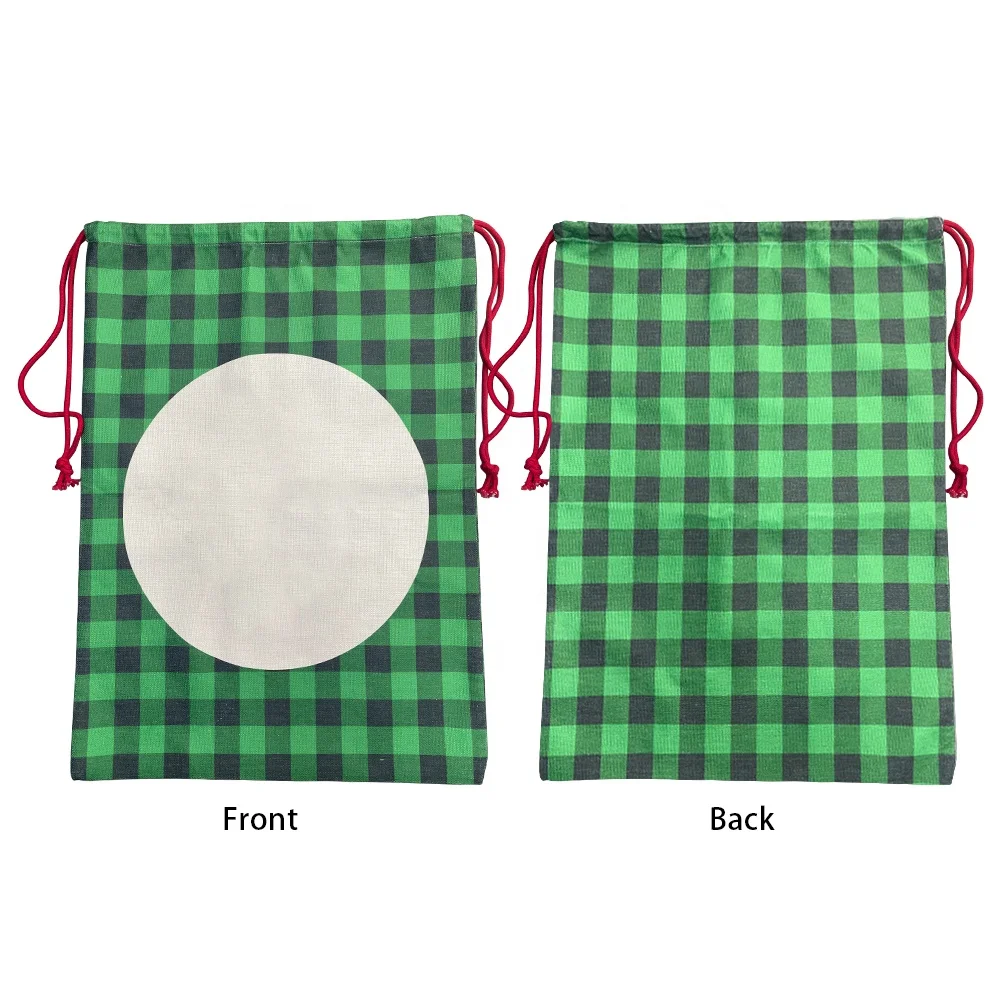 

Subbank Wholesale 50*68cm Christmas Print Linen Drawstring Bag Custom Sublimation Blank Christmas Drawstring Bag