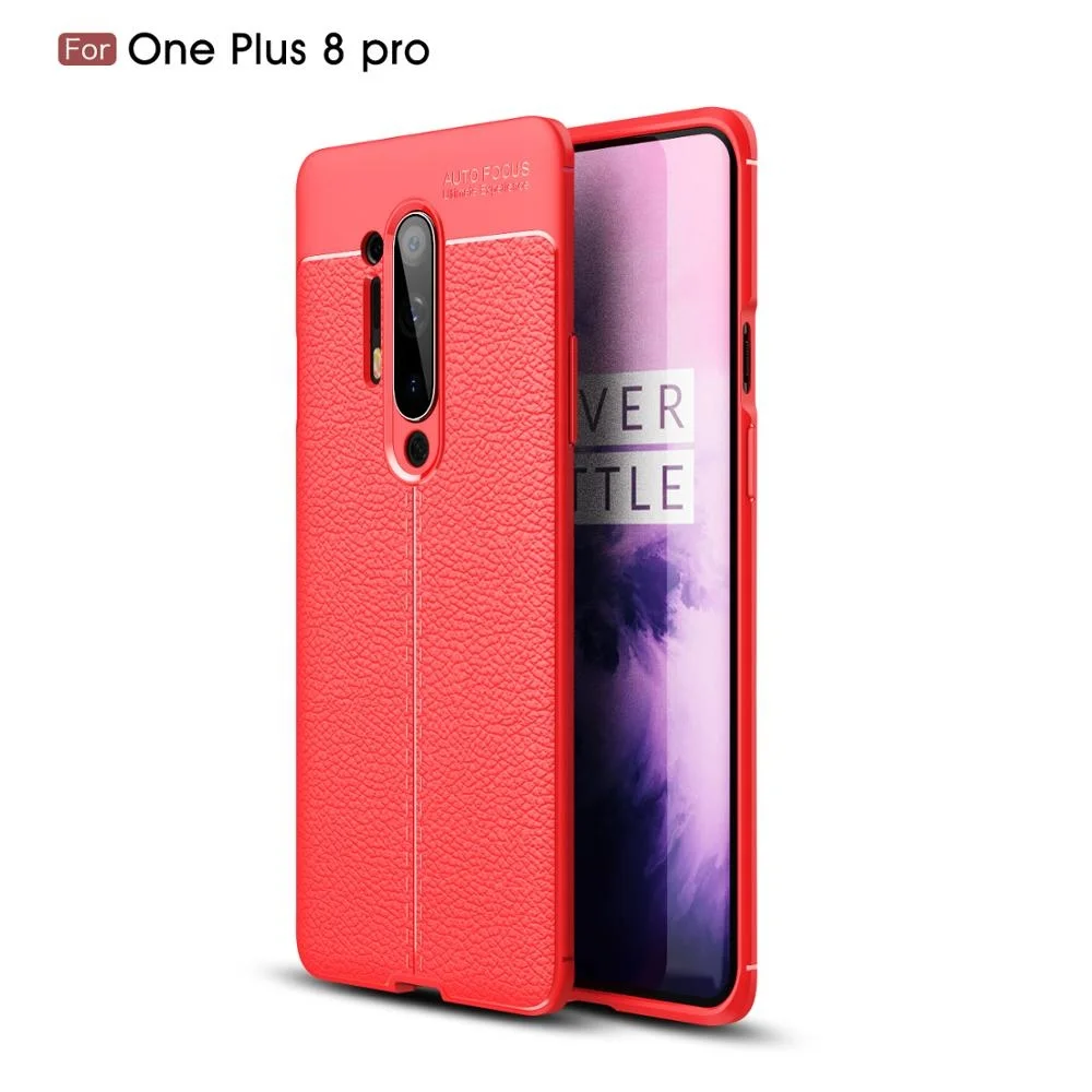 

Wholesale Price Elastic TPU Friendly Touching Lichi Grain Anti-Fingerprint Cellphone Case for Oneplus 8 Pro, Black, blue, red