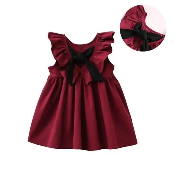 

Flying Sleeves Bow Tie Princess Party Dress Children's Clothes Girls Lovely Costumes
