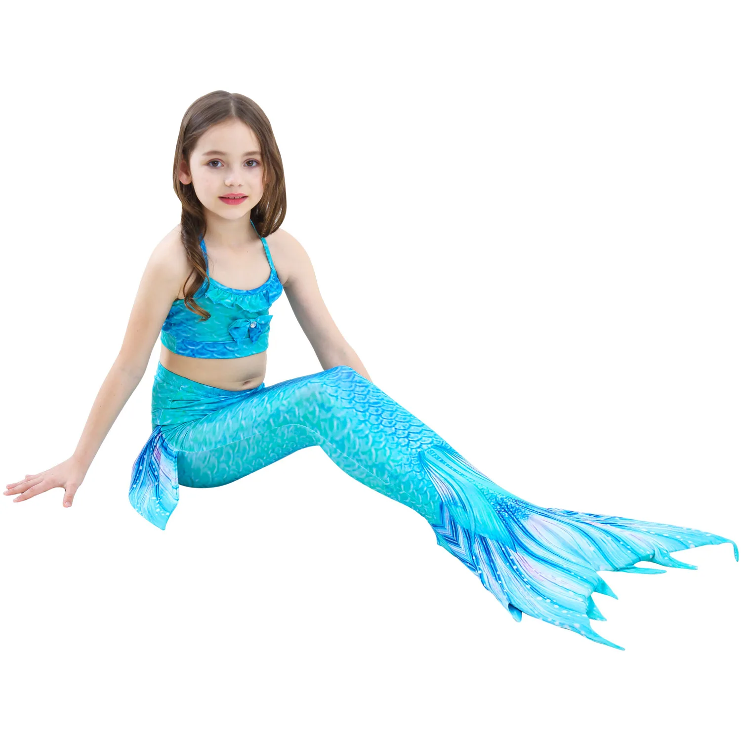 

Wholesale kids fashion clothes 2021 children split swimwear girls bikini set trendy swimsuit mermaid tail swimming suit for kids