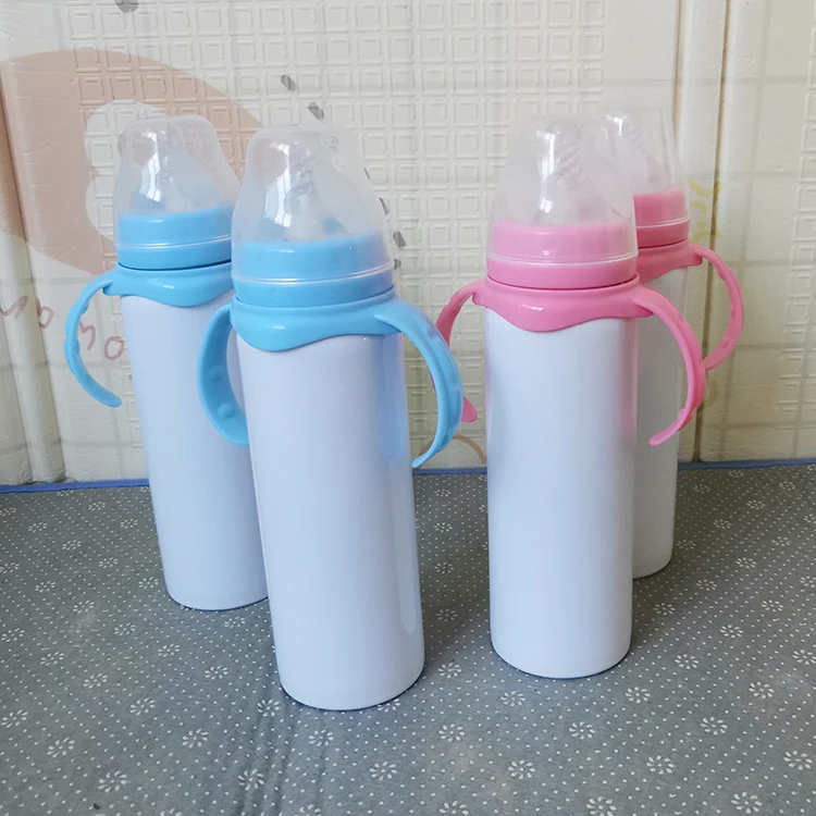 

BPA Free 8oz Double Walled Stainless Steel Baby Feeding Bottles Insulated Kid Baby Milk Bottle Water Bottle With Lid And Handle, Multiple colors