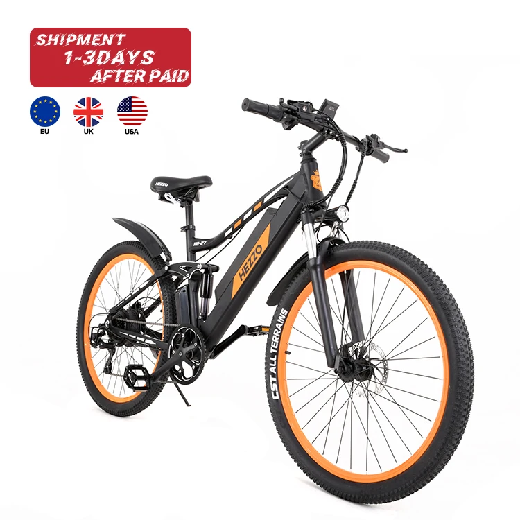 

HEZZO Hot Sale Free Shipping 27.5 High Quality Shimano 9 Speed High Speed 48V 500W Powerful City Road Electric Bike For Adults