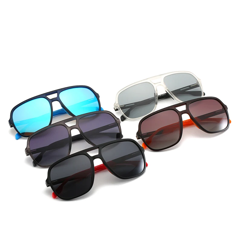 

2021 Hot Sale Fashionable Men Double Bridges Driving Sports Polarized Tr90 Frame Sunglasses, Custom colors