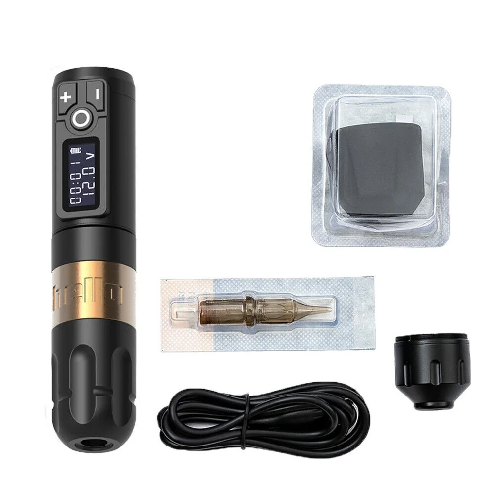 

1800mAh Battery Operated Wireless Pen Type Cartridge Tattoo Machine Set with RCA Head