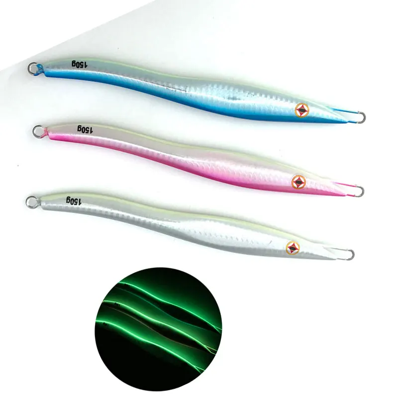 

Wholesale bass jigs 150g 200g 300g fishing jig for boat fishing, 6 colors