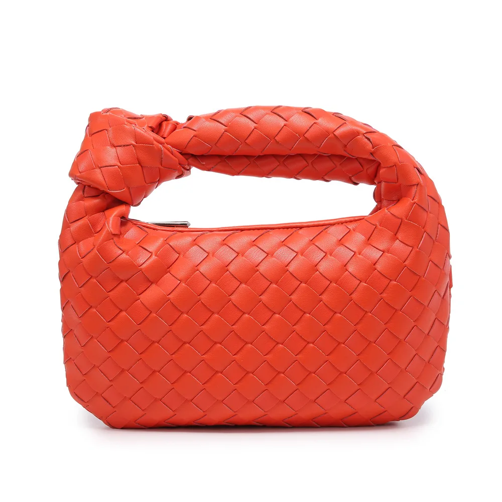 

Wholesale Fashion Shoulder Bag Purse Woven Handmade Hobo Hand Clutch Bag knotted Women Handbag PU Leather Woven Handbags, Customized