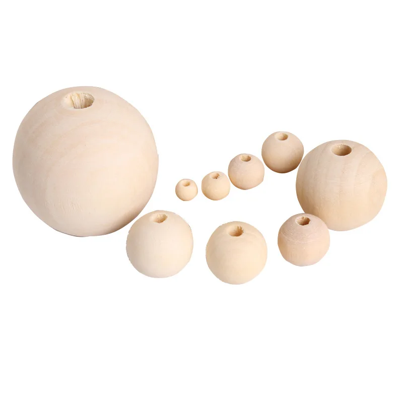 

Good Quality  Unfinished Round Ball Natural Wood Spacer Beads Charm Finding,DIY Accessory Jewelry Making