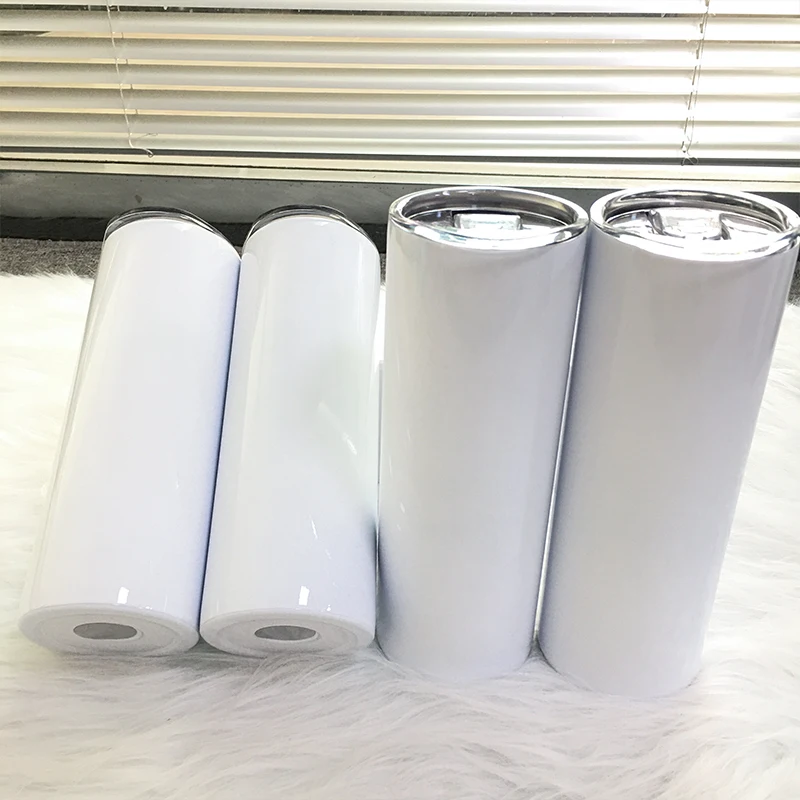 

RTS DIY Sublimation 20oz Straight Tumbler Big Capacity Portable Skinny Tumbler Double Wall Sublimation Coating For Heat Transfer, White blank