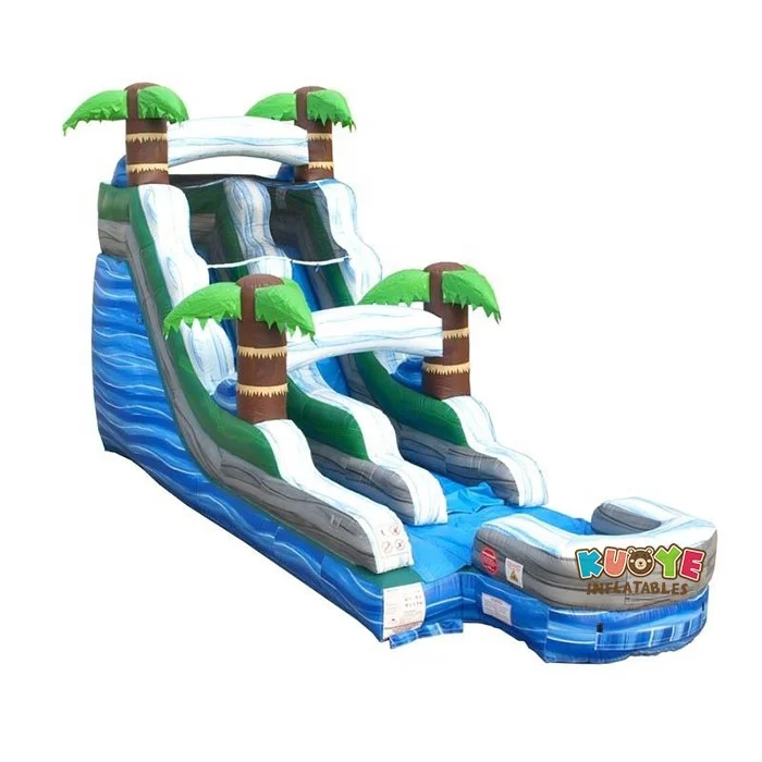 

15' Tropical Inflatable Marble Water Slide with Blower