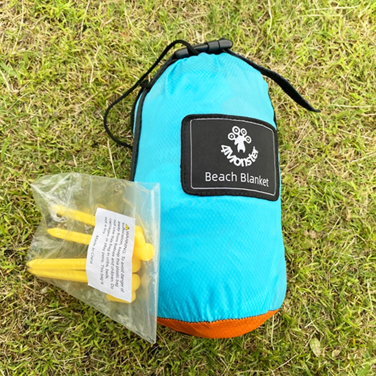 

Sandproof Camping Waterproof Beach Picnic Blanket In Pouch Easy Carry