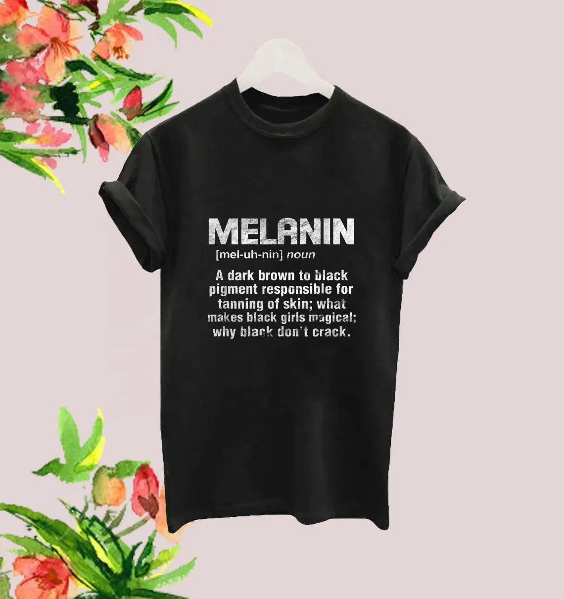

Wholesale Cool Print T-shirt Fashion Melanin Women Cotton Tshirt Women's Clothes Summer Short Sleeve Graphic T Shirt, Picture showed