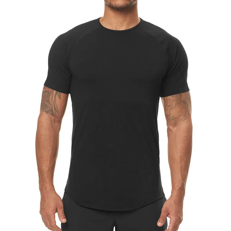 

wholesale summer breathable cool mens solid blank color loose fit Top Tight short Sleeve T-Shirt