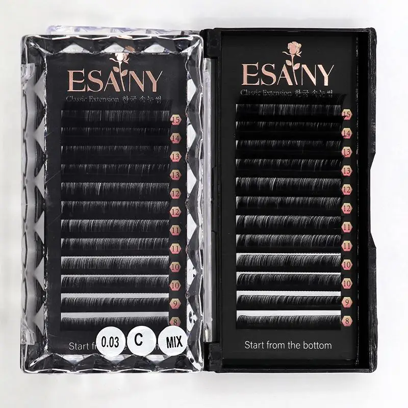 

Soft Individual Lashes Lash Extension Storage Glitter Fake Eyelash 0.15 Coating Vendors Adhesive Products Easy Fan, Black