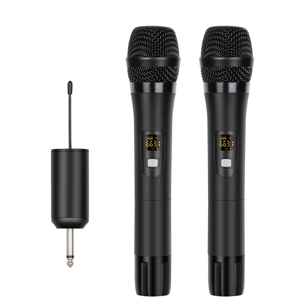 

Portable Uhf Dual channel Wireless Microphone System, Black