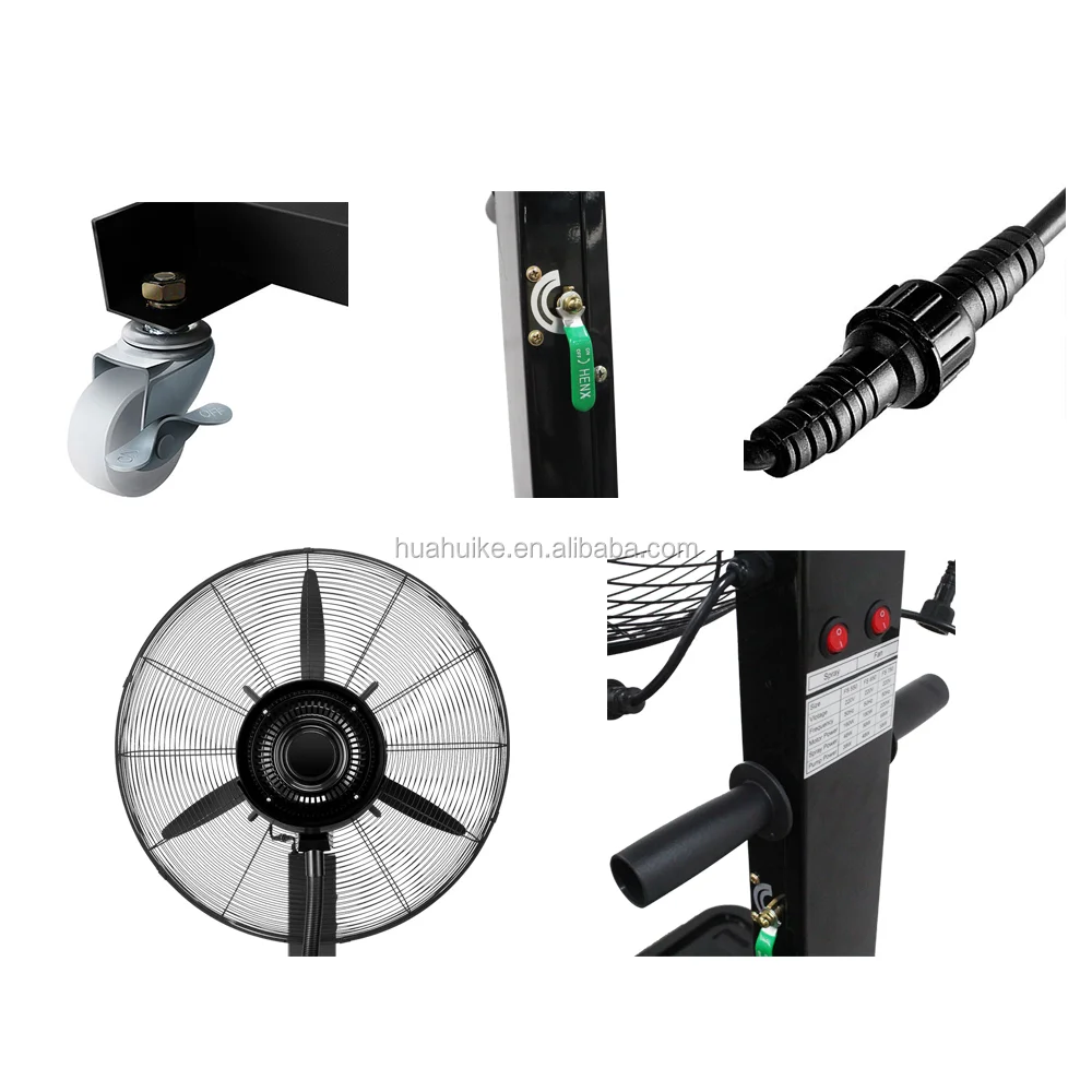 10 Gallon Water Tank Tropic Breeze Portable Misting Fan With 90 Degree Oscillation With Wheels 3