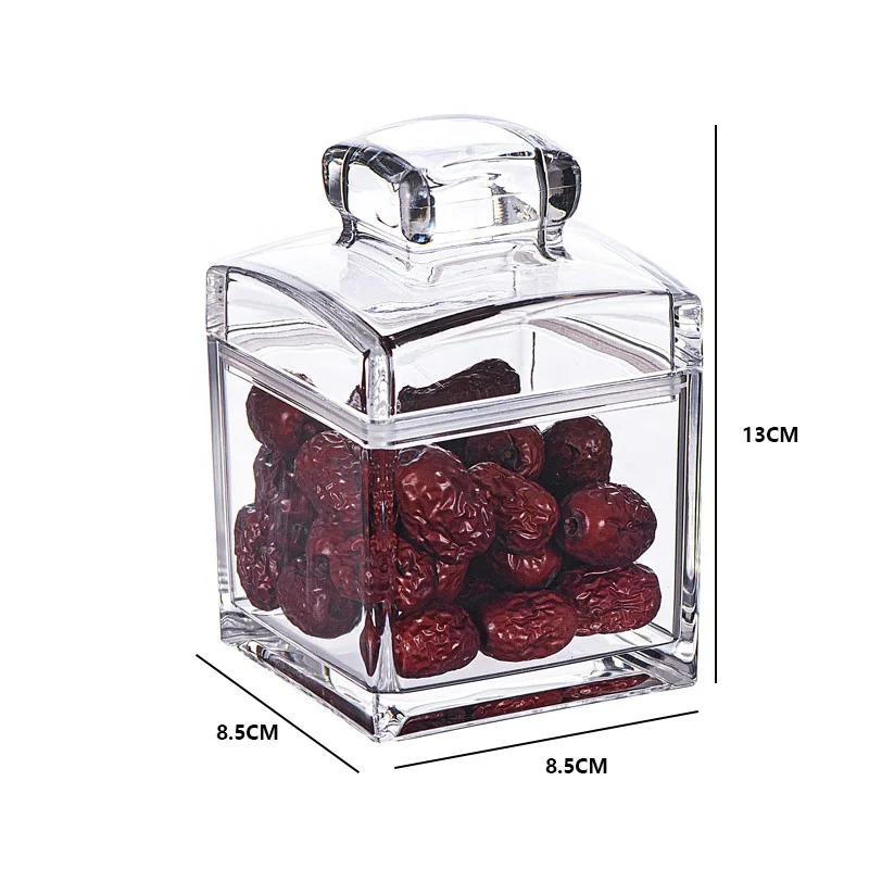 

5829(S) 300ML High Quality Household Plastic Tea Sealed Tank Clear Moisture-proof Food Grade Storage Acrylic Airtight Jar