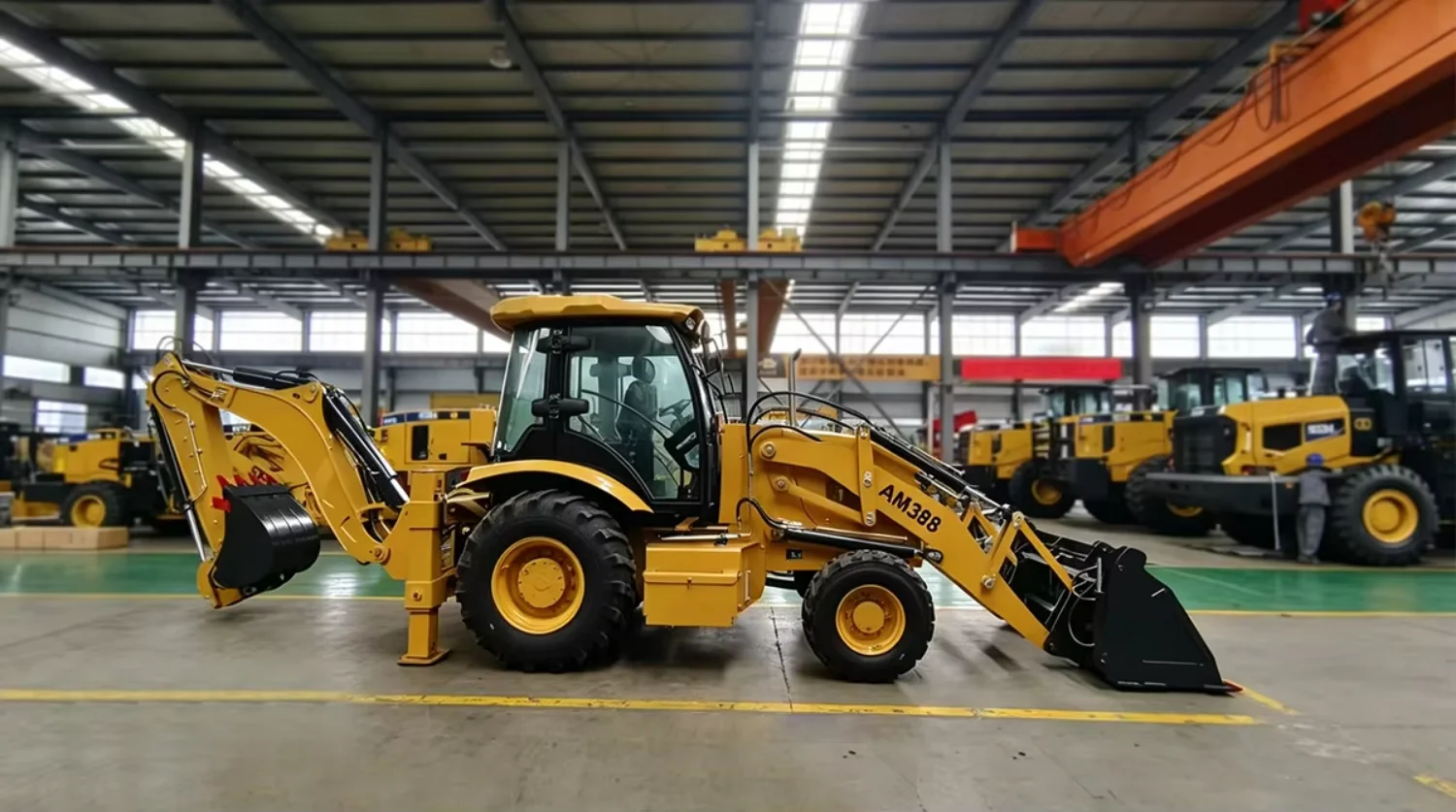 Backhoe Loader with 4100mm Digging Depth and 58kN Breakout Force for Construction Excavation