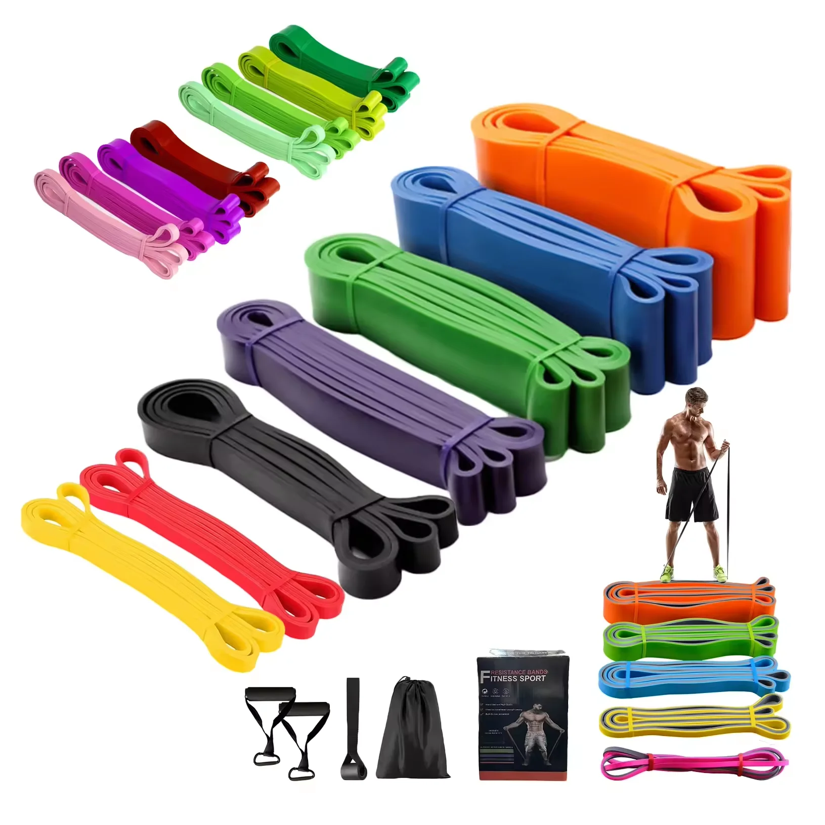 Sports Elastic Thick Stretch Resistance Band Pull up Powerlifting Bands for Resistance Training and Workout