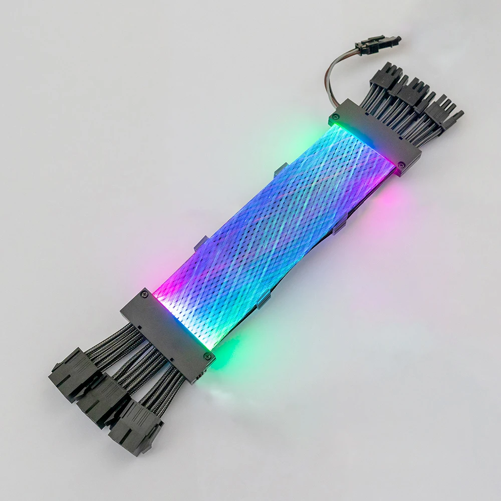 

RGB cable Gaming PC double-headed light-emitting board 12pin turn three 8pin Sync 5V3PIN RGB cable