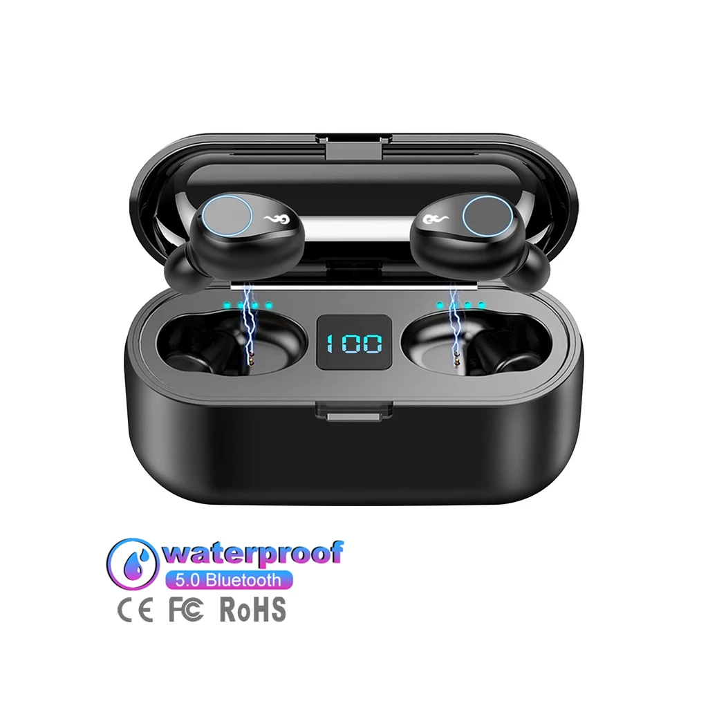 

TWS BT5.0 Wireless Earphone F9 earbuds Gaming Headset With LED Display headphone auriculares inalambricos gamer ecouteur fils