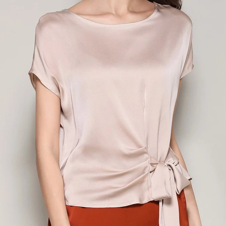 

manufacturing clothing shiny women silk blouse custom silk shirt