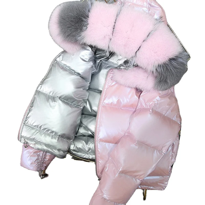 

fox fur collar Down jackets Bubble Coats Women Short Coats for Ladies Puffer Jacket Winter Coats Women, Picture colors