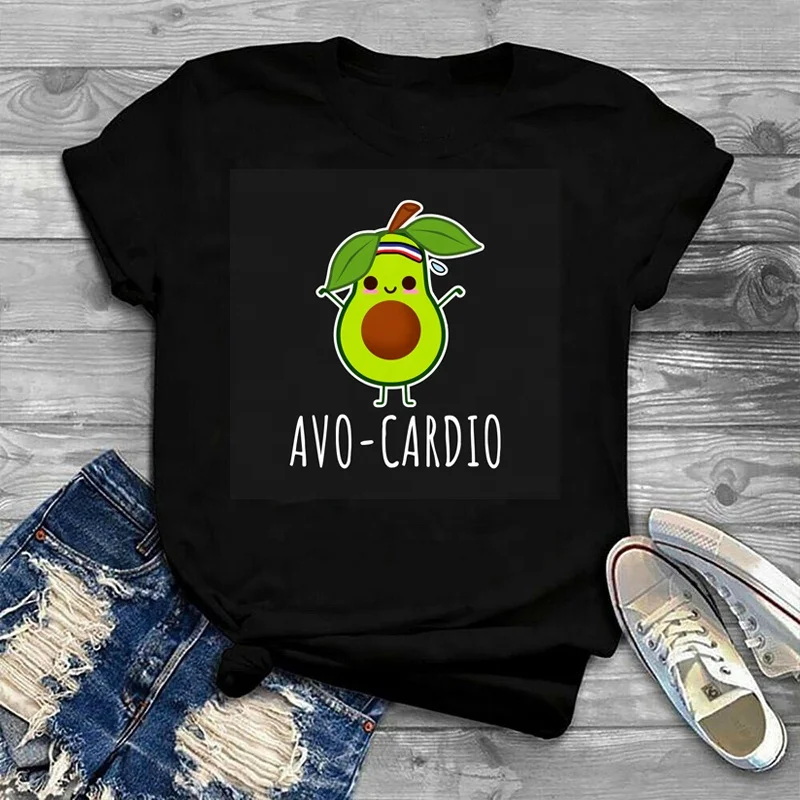 

New Avocado T Shirt Vegan T Shirt Women Harajuku Kawaii Short Sleeve T-Shirt Vogue 90S Korean Style Tshirt, Picture