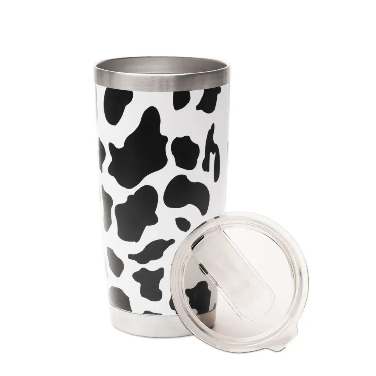 

20oz cow Stainless Steel Tumbler Double Wall Vacuum Insulated Water Bottle for Car Office DOM1061175