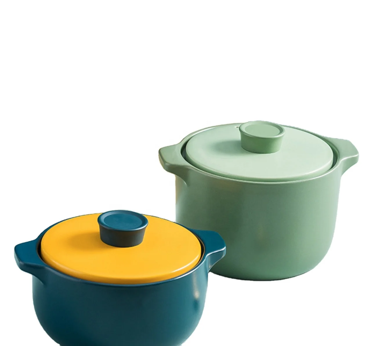 

Household gas cooker soup pot ceramic casserole gas stove special soup pot, Green /blue