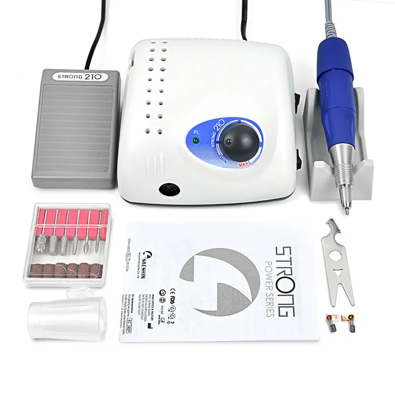 

strong 210 65W professional nail electric drill manicure machine 35000rpm, White