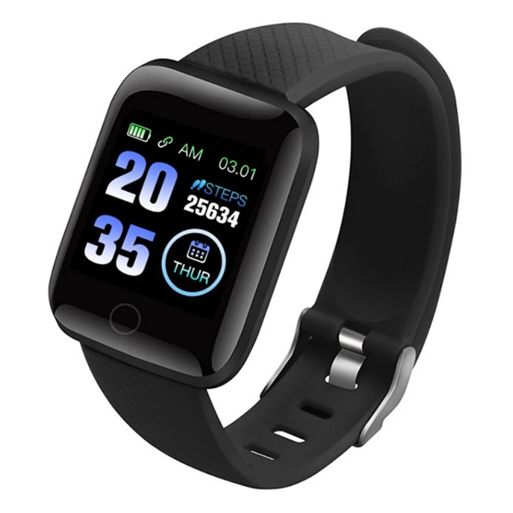 

Fitness tracker 116plus pedometer heart rate BT 4.0 smart bracelet reminder watch smart band 116 plus, Black red blue purple green