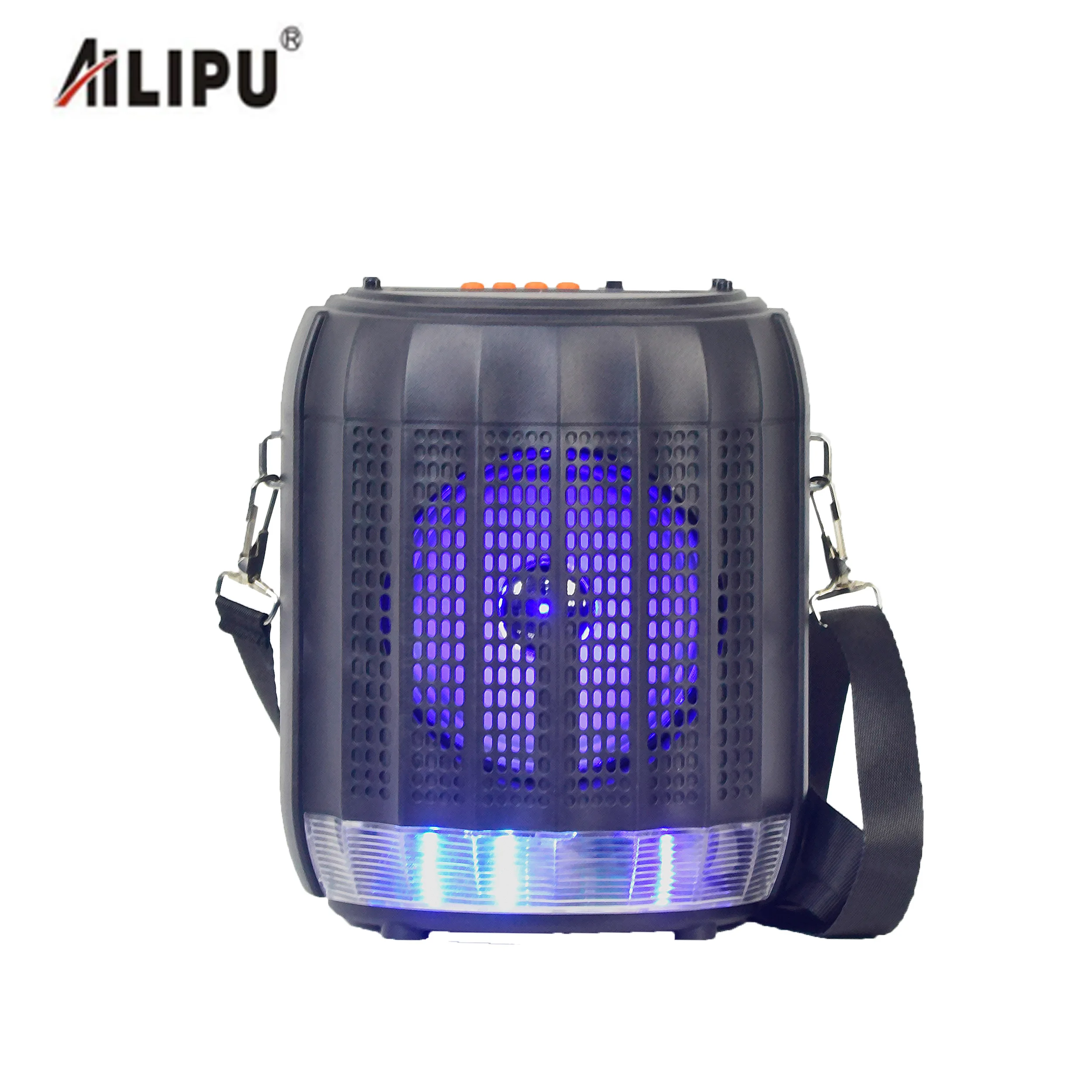 

mini 4 inch subwoofer carry outside wireless boombox motorcycle bottom round colorful light portable speaker with FM TWS