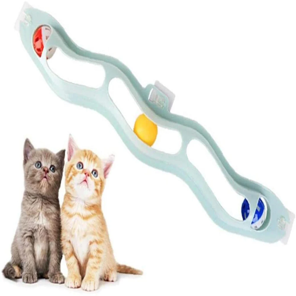 

Training Sucker Funny Suction Cup Track Catnip Window 3 Rolling Ball Interactive Happy Circle Cat Pet Toys, Accept customized