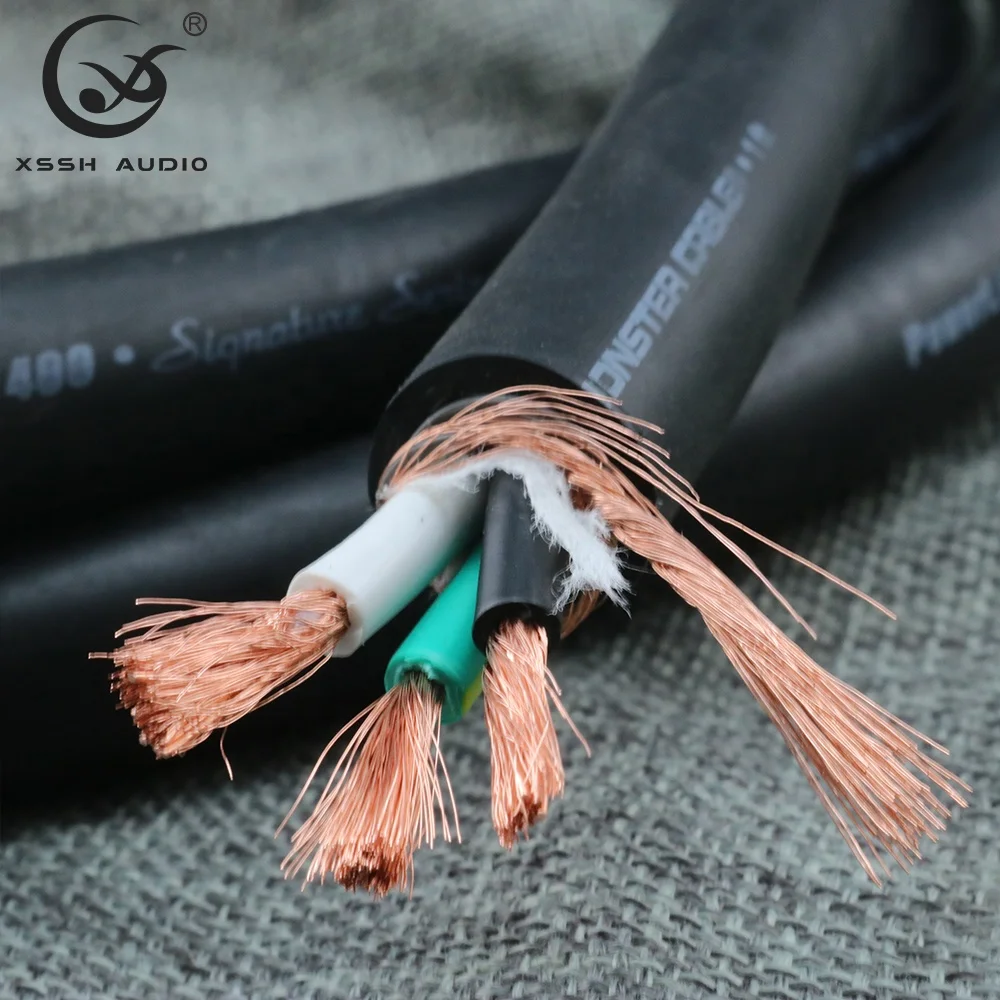 

YIVO XSSH Hi-end HIFI DIY Wholesale cheap price hot selling 15mm 3 Core OFC Black PVC Case Power line ac Power Cable in stock, As pictures show