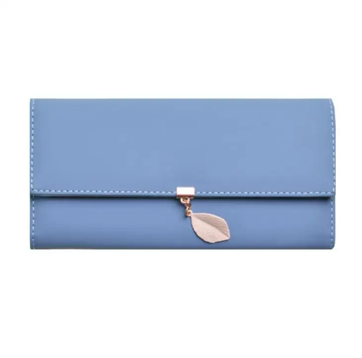 

2021 new Japan and Korea small fresh leaf long lady purse student multifunctional large capacity wallet