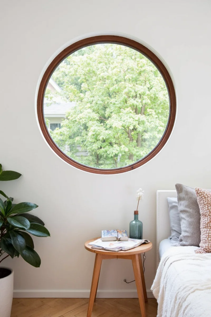 Round window with valance above