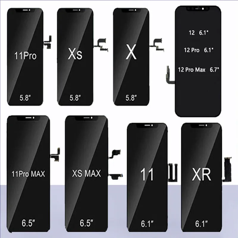 

Best Original OLED Refurbish For iPhone X XR XS 11 12 Pro Max Lcd Digitizer Display Touch Screen Mobile Phone Lcds