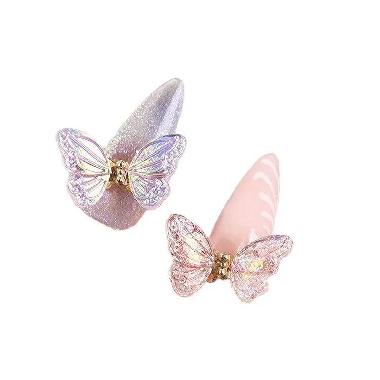 

2022 3D Nail Accessories Butterfly Nail Art Charms Glitter Decals Decoration for Women DIY Manicures
