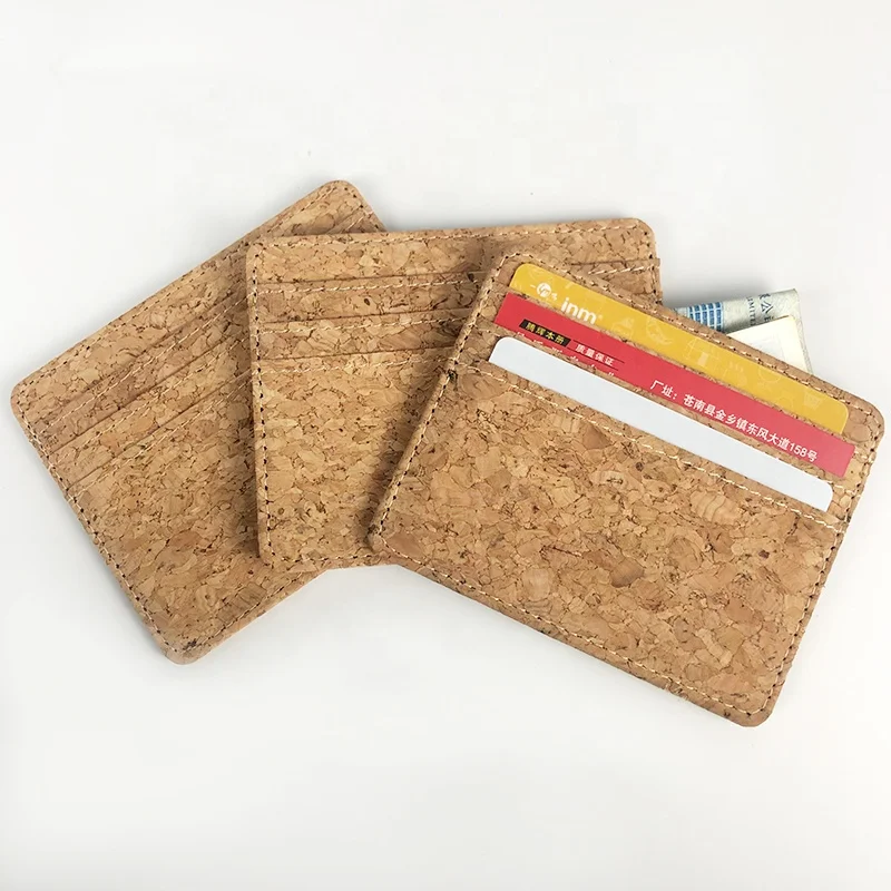 

New Arrival Free Sample Minimalist Cork Credit Card Holder Eco Friendly Durable PU Card Holder