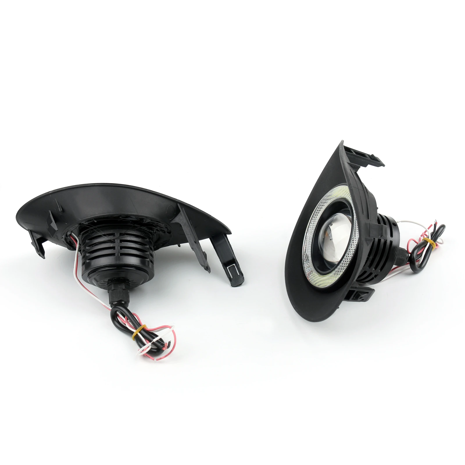 

Areyourshop 2pcs DRL COB Angel Eyes Fog lights Projector Lamp Bumper Cover For Toyota Yaris