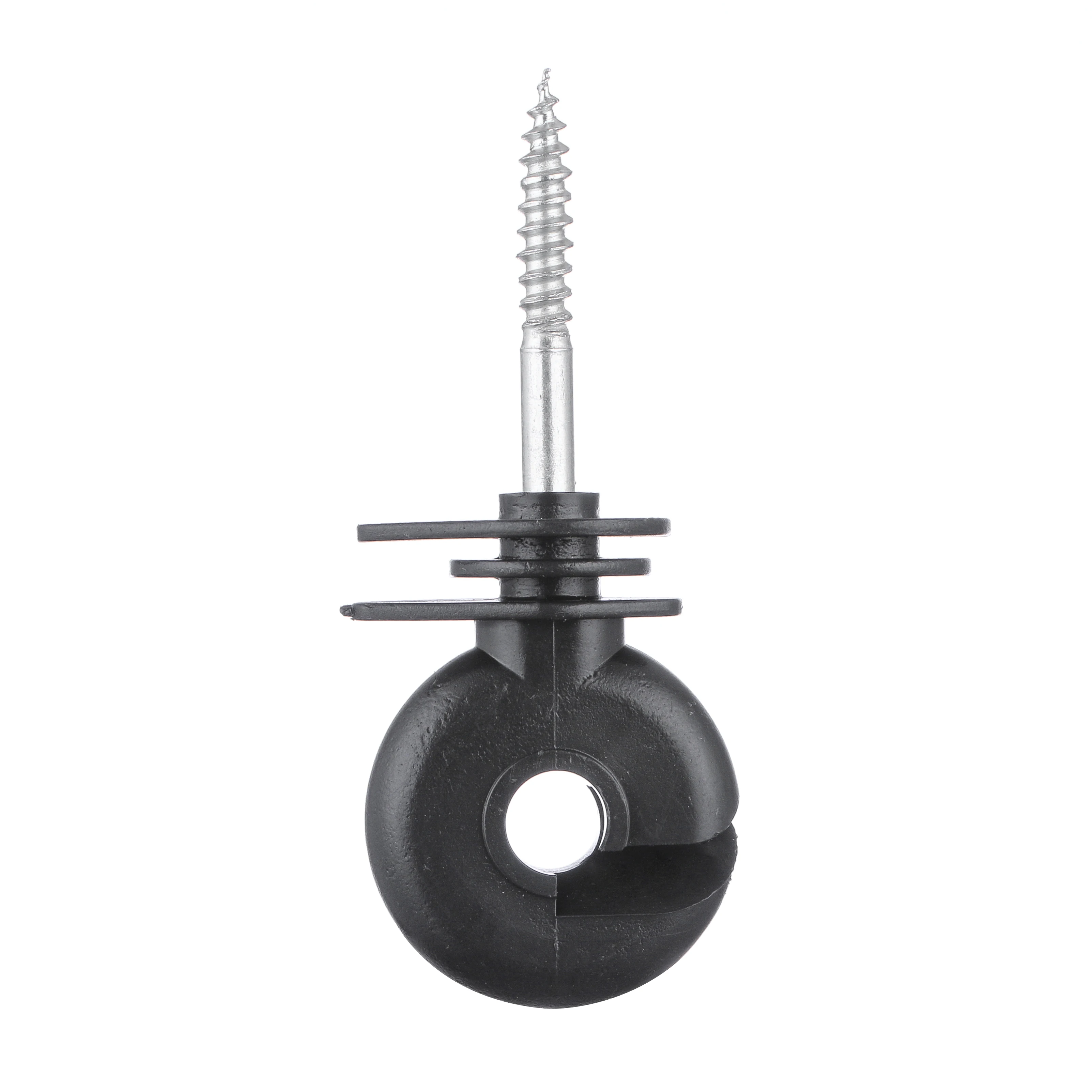 

Manufacturer Factory Price Garden/Animal Farm Equipment Wood Post Screw-In Ring Insulator INS002 Electric Fence Insulator, Black or customized