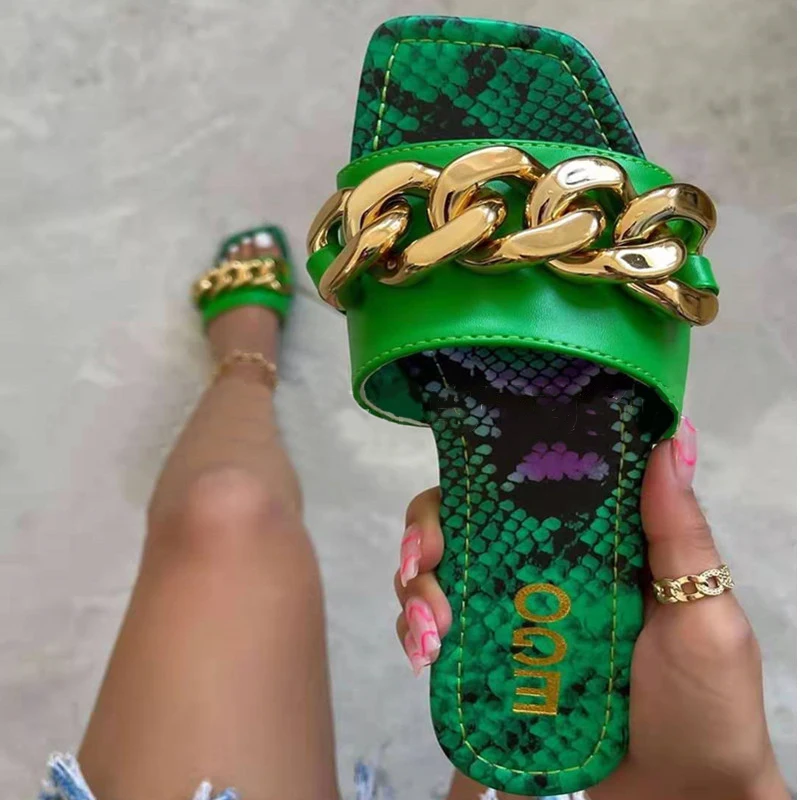 

Flip Flops Pattern PU Causal Customized Women Slides Footwear, 3 colors