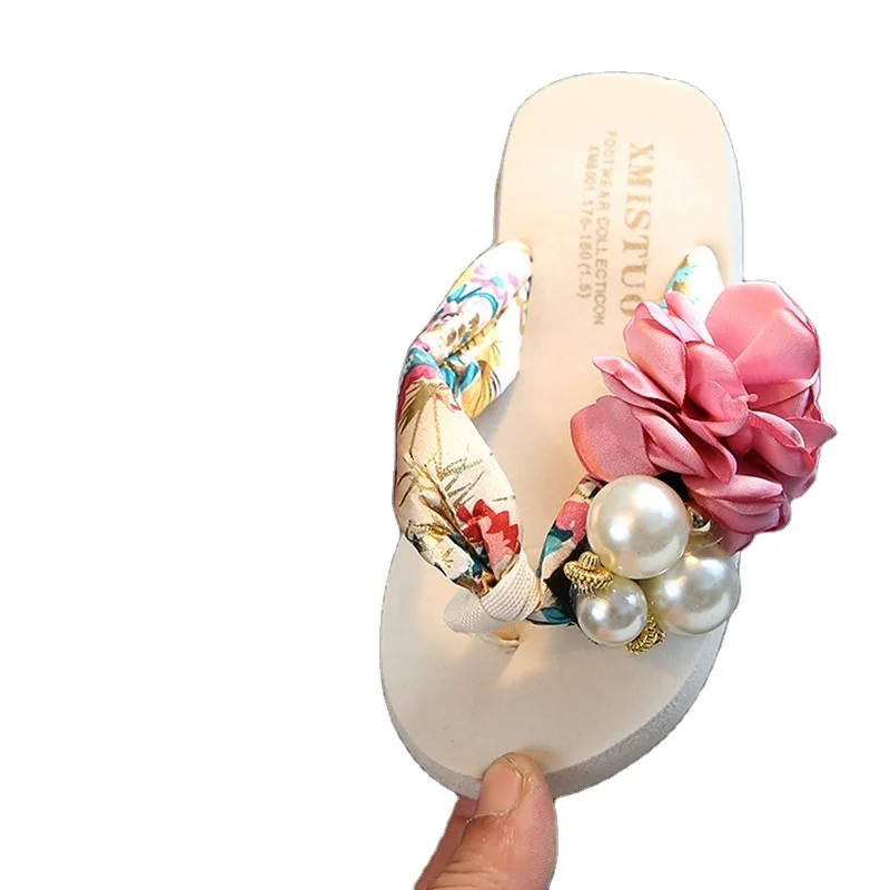 

Summer New Non-slip Children's Flip-flops Girls Fashion Beach Shoes Pinch Sandals Female Flowers Slippers Women Wear