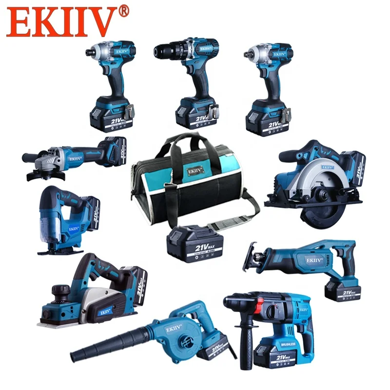 

Hot sale !!!makeup kit combo portable set 21v brushless power tools combo kit cordless, Blue