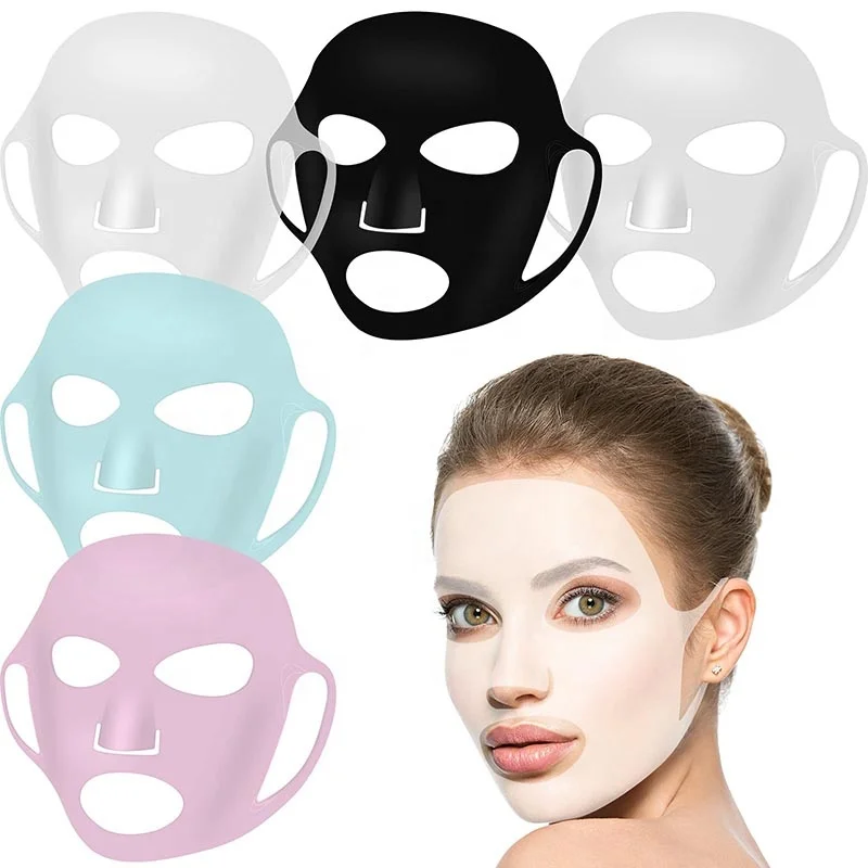 

Reusable Silicone Face Mask Holder for Sheet Masks, Moisturizing Facial Mask Cover, Prevent Evaporation Beauty Face Tool