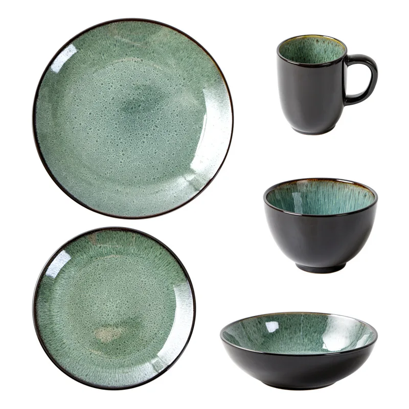

Ceramic Nordic steak creative western dinner plate kiln becomes peacock green fruit plate household disc bowl