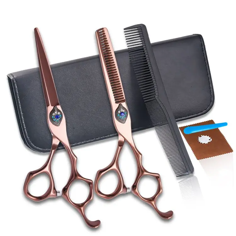 

Professional 9CR13 6 Inch Japanese Steel German Setsend Inquiry Tesoura de Cabelo Barber Salon Hair Cutting Scissors Rose Gold