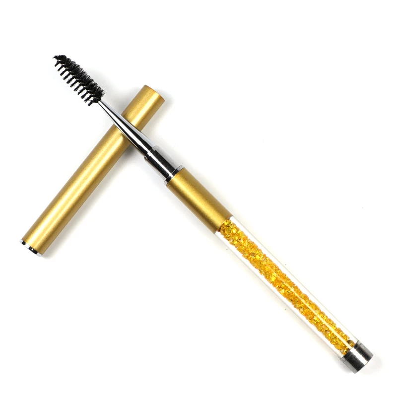 

Retractable Crystal Micro Mascara Applicator Extension Spoolie Cleaning Eyelash Brush With Cap, 10 types